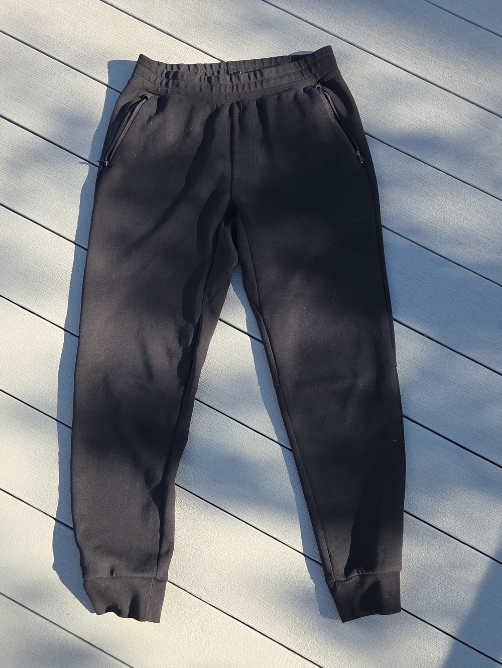 Two Pairs Of Uniqlo Black Men's Zip-Pocket Joggers